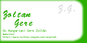 zoltan gere business card