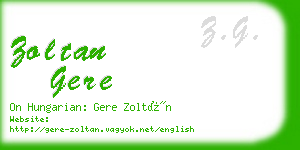 zoltan gere business card